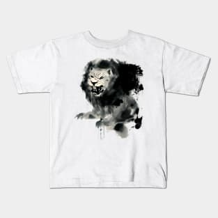 Lion Japanese ink Painting Kids T-Shirt